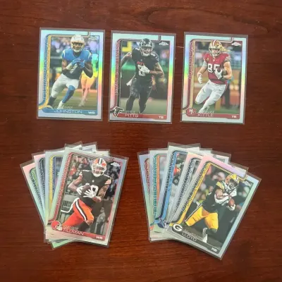 2025 Topps Chrome Football Refractor Lot. George Kittle, Kyle Pitts, and More