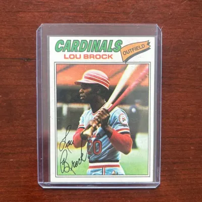 1977 Topps Baseball Card. Lou Brock - St. Louis Cardinals. Card #355