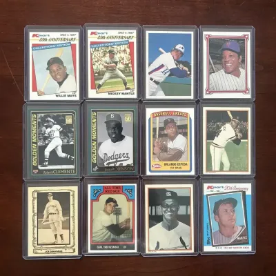 Vintage Baseball Cards. Mickey Mantle, Willie Mays, Jackie Robinson, and More