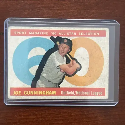 1960 Topps Baseball Card. Joe Cunningham All Star. Card #562