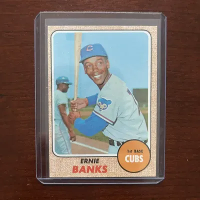 1968 Topps Baseball Card. Ernie Banks - Chicago Cubs. Card #355