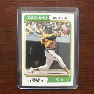 1974 Topps Baseball Card. Reggie Jackson - Oakland Athletics. Card #130