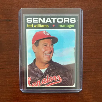 1971 Topps Baseball Card. Ted Williams - Senators. Card #380