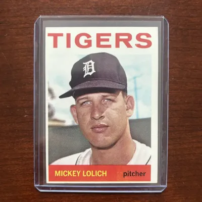1964 Topps Baseball Card. Mickey Lolich Rookie - Detroit Tigers. Card #128