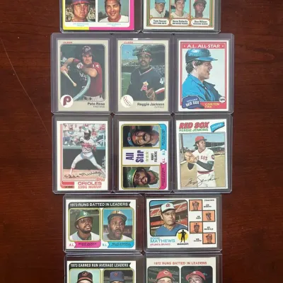 Vintage Baseball Cards. Pete Rose, Johnny Bench, Reggie Jackson, and More
