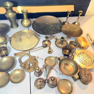 Brass Metalware Decor: Vases, Candlesticks, Bells