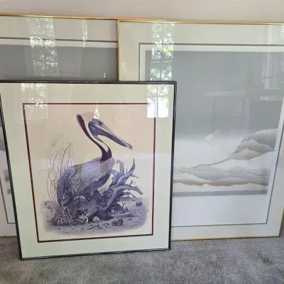 3 Signed Art Prints Nature Themed, Bob Connell, Olson