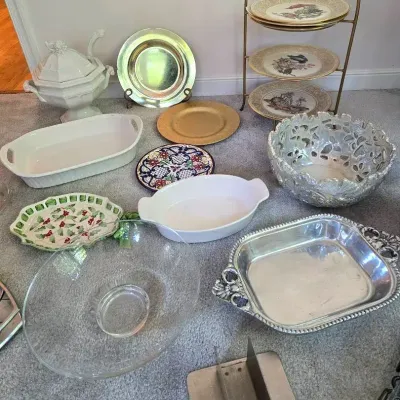 Dining Ware: Lenox Plates, Princess House Dish, Red Cliff Ironstone