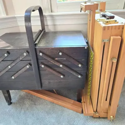 Vintage Singer Sewing Cabinet & Artist's Easel