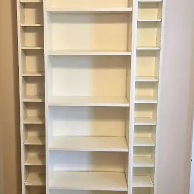 Tall White Wooden Shelving Unit 