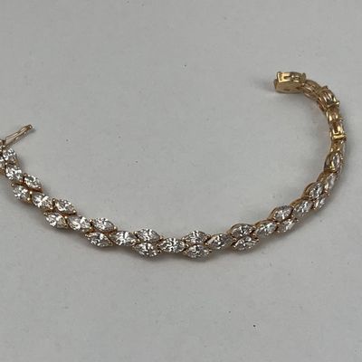 Sale Photo Thumbnail #434: 14K Gold & Marquise Double Row Bracelet