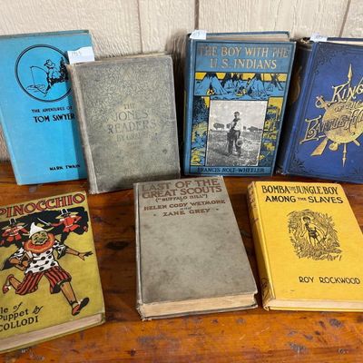 Sale Photo Thumbnail #351: 7 Childrens & Adventure Books 1883-1929
