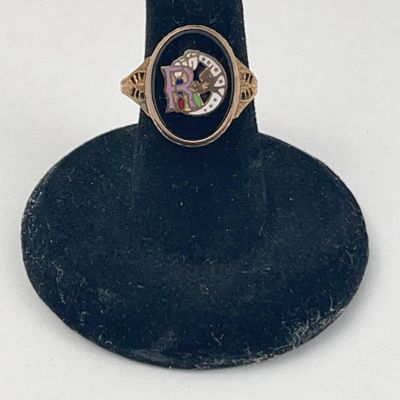 Sale Photo Thumbnail #32: Daughters of Rebekah Onyx & Enamel Ring