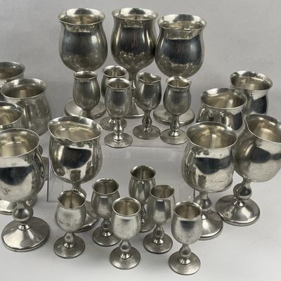 Sale Photo Thumbnail #49: Set 23 Indonesian Pewter Goblets