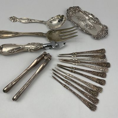 Sale Photo Thumbnail #91: Gorham & Rogers & Hamilton Silverware