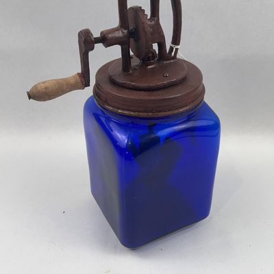 Sale Photo Thumbnail #252: Dazey No 20 Cobalt Glass Butter Churn