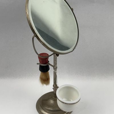 Sale Photo Thumbnail #542: American Plated Metal Shaving Stand Set