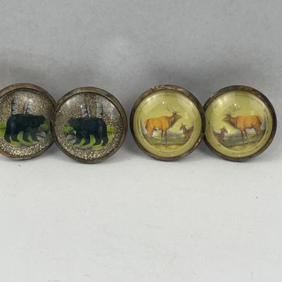 Sale Photo Thumbnail #147: Set 4 Wildlife Glass Bridle Rosettes