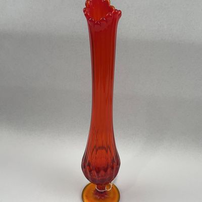 Sale Photo Thumbnail #333: Amberina Swung Glass Pedestal Vase