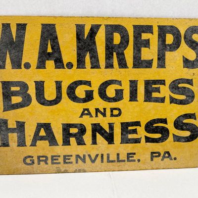 Sale Photo Thumbnail #368: W.A. Kreps Buggies & Harness Sign, PA
