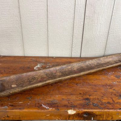 Sale Photo Thumbnail #407: Hand-Carved Primitive Wood Dough Bowl