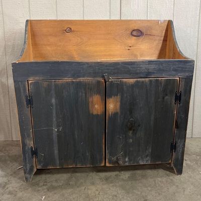 Sale Photo Thumbnail #96: American Primitive Black Pine Dry Sink