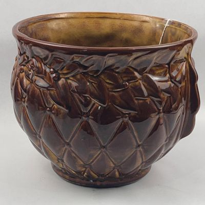 Sale Photo Thumbnail #390: McCoy Pottery Brown Quilted Jardiniere
