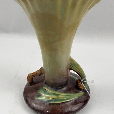 Sale Photo Thumbnail #226: Roseville Pinecone Trumpet Vase 121-7