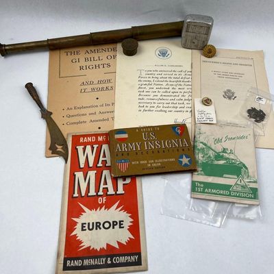Sale Photo Thumbnail #59: WWII US Army 1st Armored Div Docs & Art