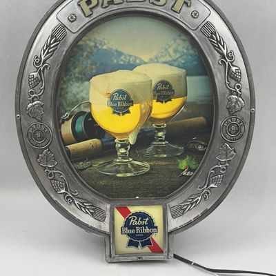 Sale Photo Thumbnail #52: Embosograph Pabst Fishing Beer Sign