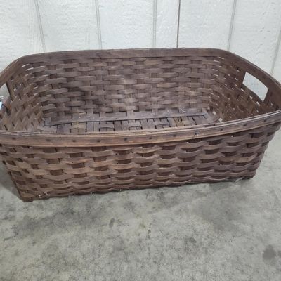 Sale Photo Thumbnail #141: Rectangular Wood Splint Laundry Basket