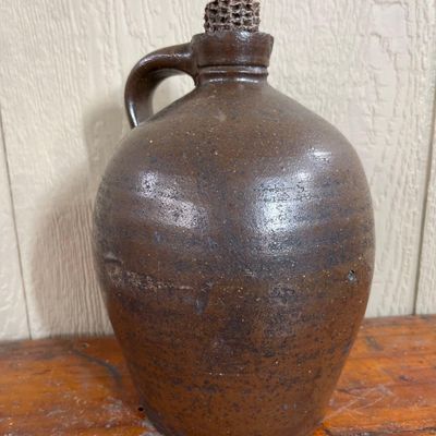 Sale Photo Thumbnail #111: American Albany Slip Stoneware Jug