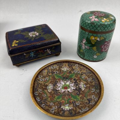 Sale Photo Thumbnail #67: Chinese Cloisonne Enamel Trio