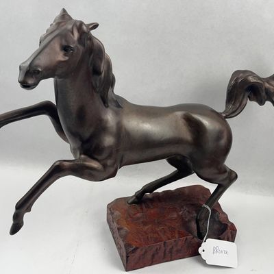 Sale Photo Thumbnail #118: Bronze Rearing Horse Sculpture w/ Base