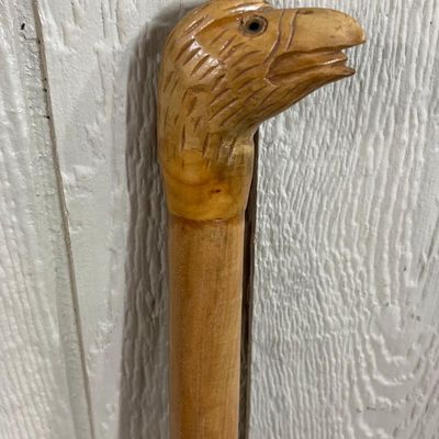 Sale Photo Thumbnail #207: Carved Wood Eagle Head Walking Stick