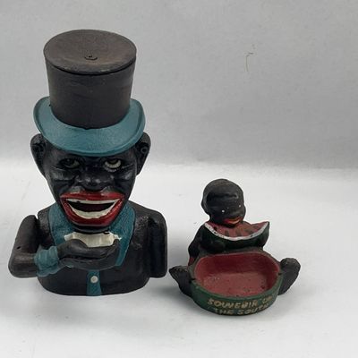Sale Photo Thumbnail #189: Cast Iron Mechanical Bank & Figural Dish