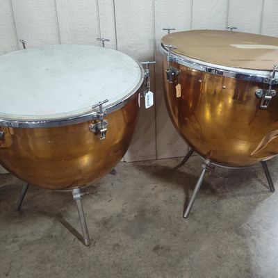 Sale Photo Thumbnail #484: Pair Ludwig Hand-Tuned Copper Timpani