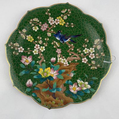 Sale Photo Thumbnail #66: Meiji Cloisonne Birds & Flowers Platter