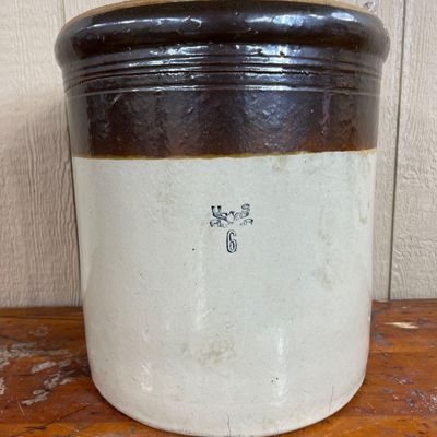Sale Photo Thumbnail #70: U.S. Stoneware Co. 6-Gal Two Tone Crock