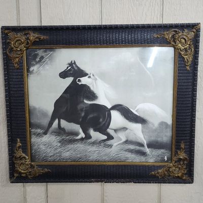Sale Photo Thumbnail #155: Spirited Horses Equestrian Lithograph