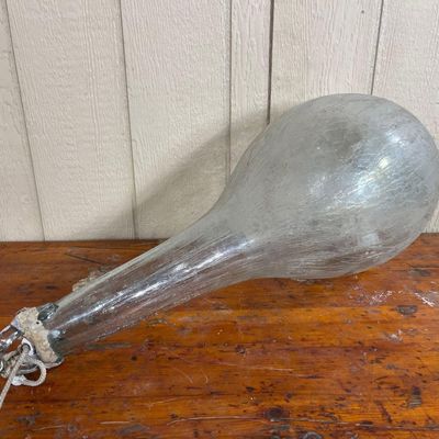 Sale Photo Thumbnail #406: Craquelle Teardrop Bark & Rope Vessel