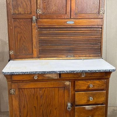 Sale Photo Thumbnail #404: G.I. Sellers & Sons Oak Hoosier Cabinet