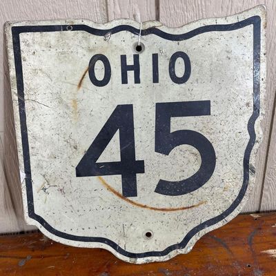 Sale Photo Thumbnail #313: Ohio State Route 45 Cutout Highway Sign