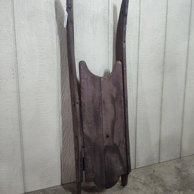 Sale Photo Thumbnail #306: Primitive Wood & Iron Child's Sled