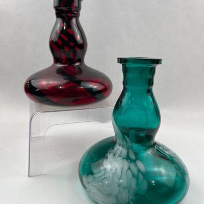 Sale Photo Thumbnail #533: Pair Double Gourd Art Glass Vases