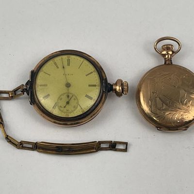 Sale Photo Thumbnail #322: Pair Elgin Gold Filled Pocket Watches