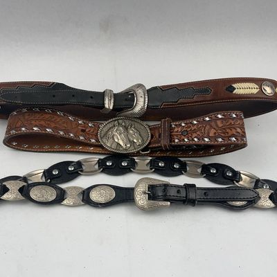 Sale Photo Thumbnail #441: Justin & Western Leather Belts, Trio