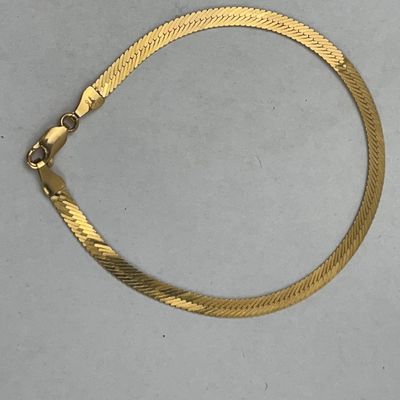Sale Photo Thumbnail #27: 14K Gold Herringbone & Link Bracelet