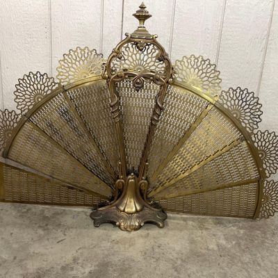Sale Photo Thumbnail #304: Vic. Style Brass Peacock Fire Screen