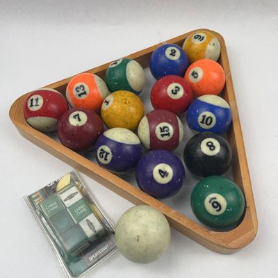 Sale Photo Thumbnail #139: Billiard Balls, Rack & Sportcraft Chalk